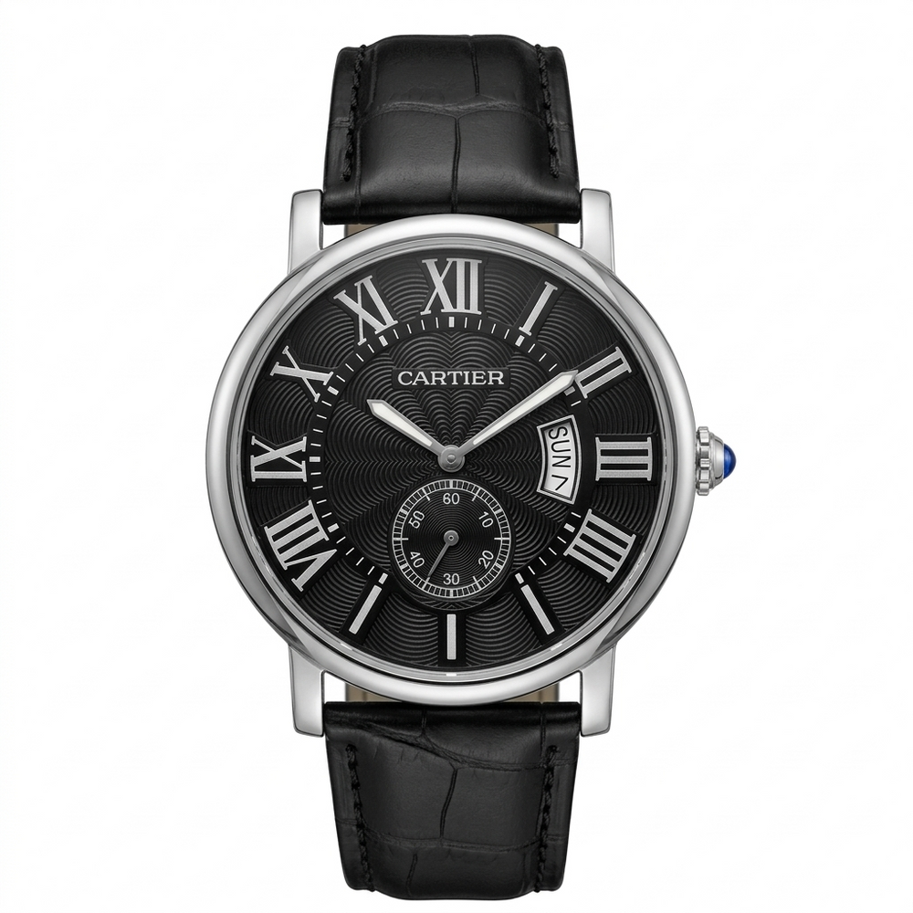 Cartier Ronde Men's Luxury Watch Strap And Date Display