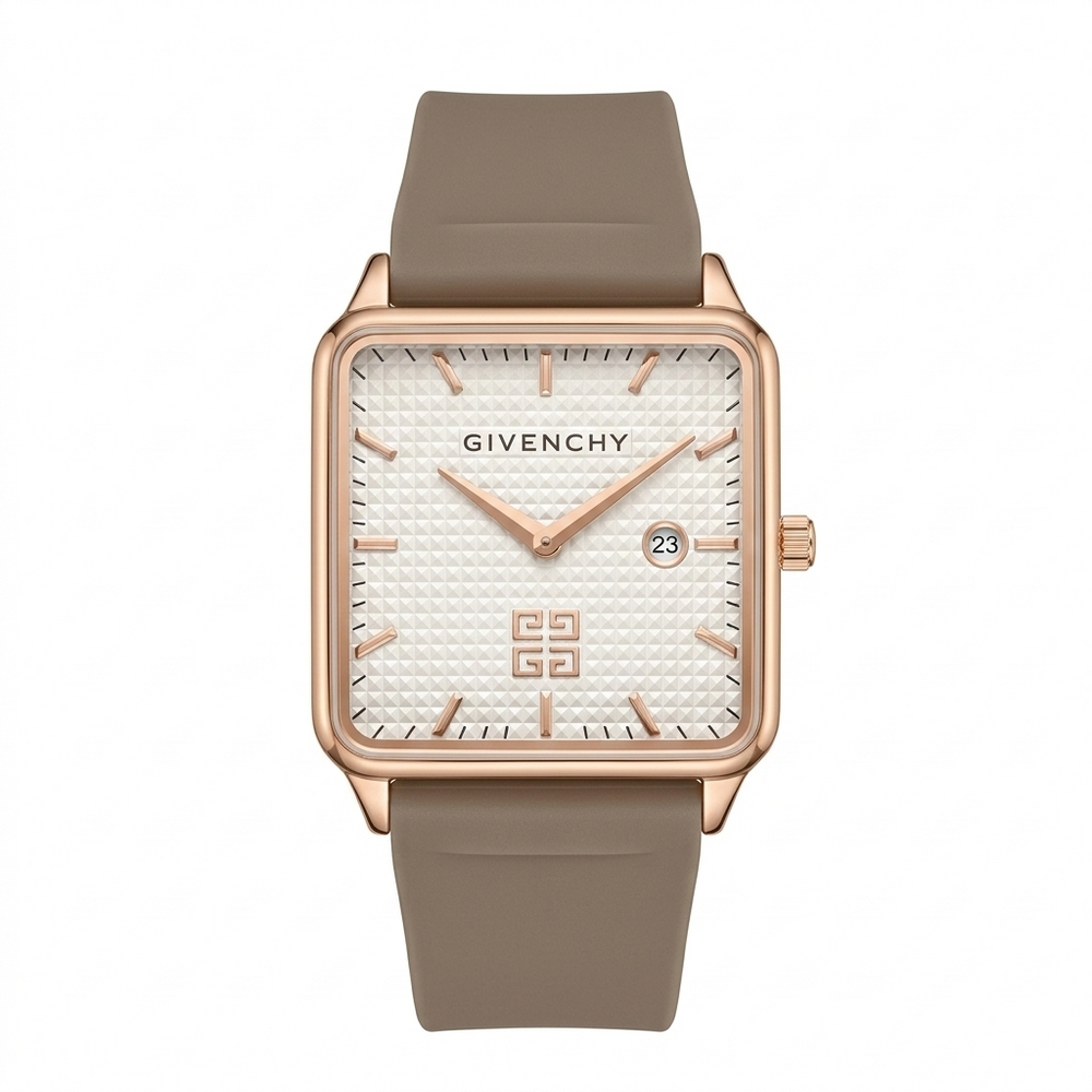 Givenchy Square Dial Classic Leather Strap Watch for Men Elegant Luxury Design