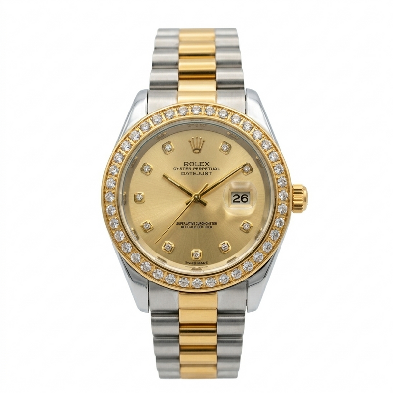 Rolex Two Tone Diamond Watch Bezel And Dial