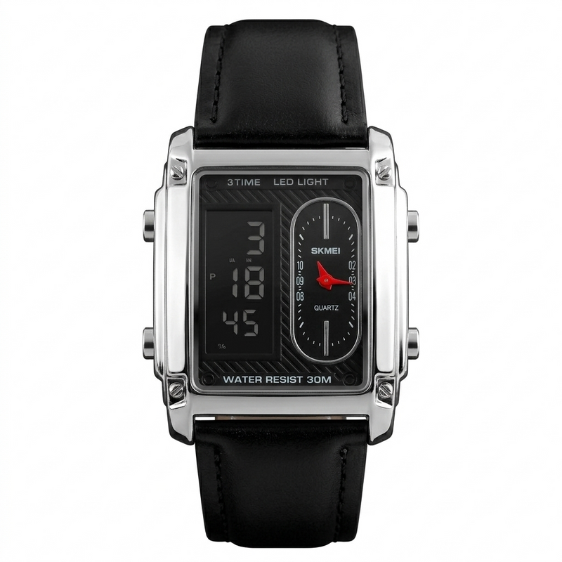 SKMEI 1868 Dual Time Men’s Watch Unique Modern Design