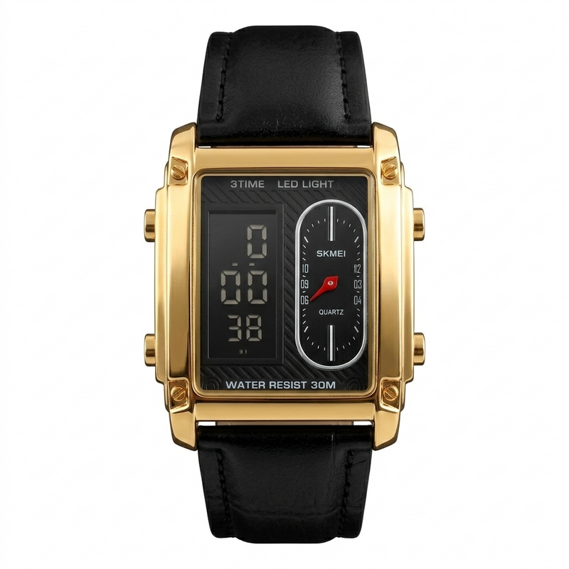 SKMEI 1868 Dual Time Men’s Watch Unique Modern Design
