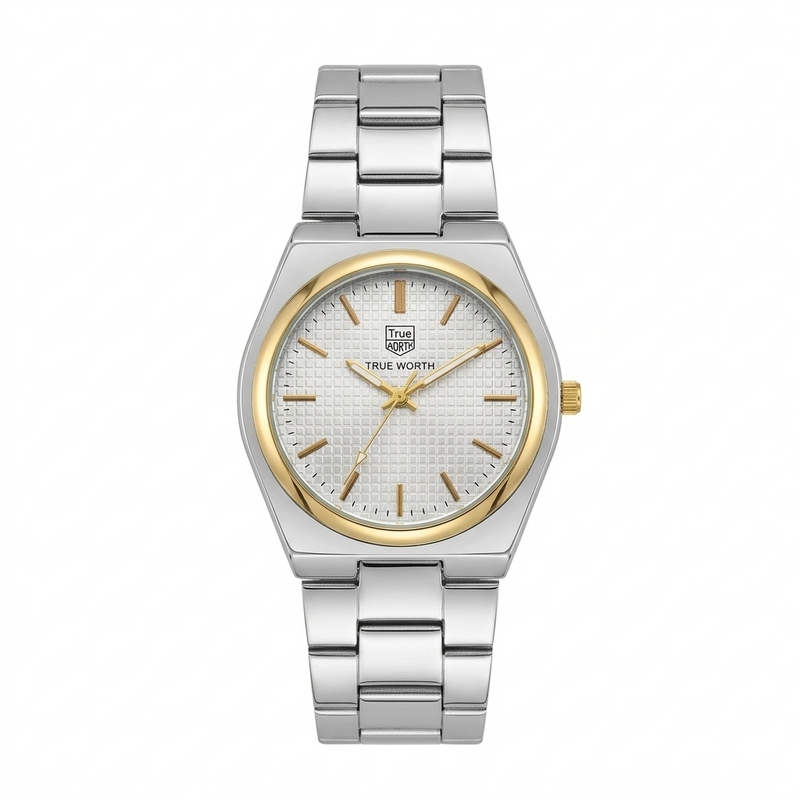 True Worth Silver Luxury Watch for Men Stainless Steel Strap