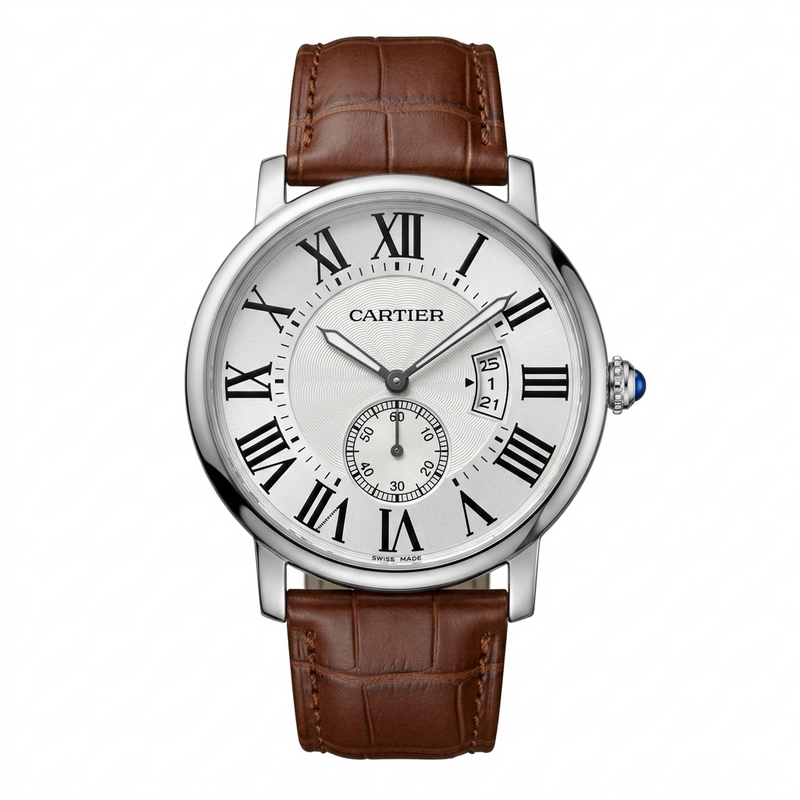 Cartier Ronde Men's Luxury Watch Strap And Date Display