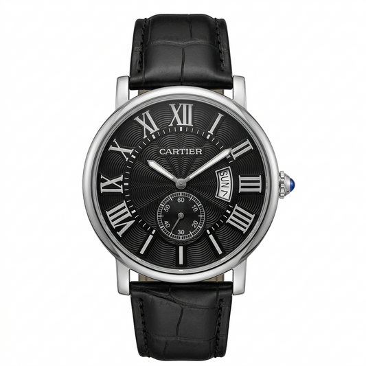 Cartier Ronde Men's Luxury Watch Strap And Date Display