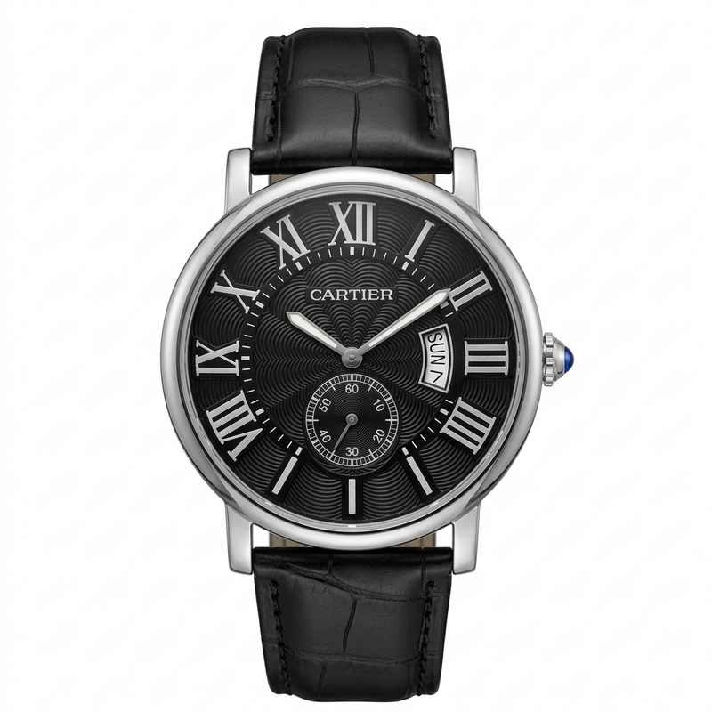 Cartier Ronde Men's Luxury Watch Strap And Date Display