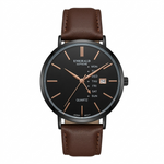 Emerald Supreme Luxury Quartz Watch Day And Date Display Premium Leather Strap