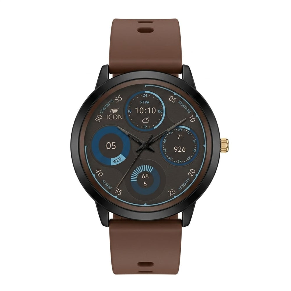 ICON Precision Hybrid Smartwatch Matte Black And Earth Brown