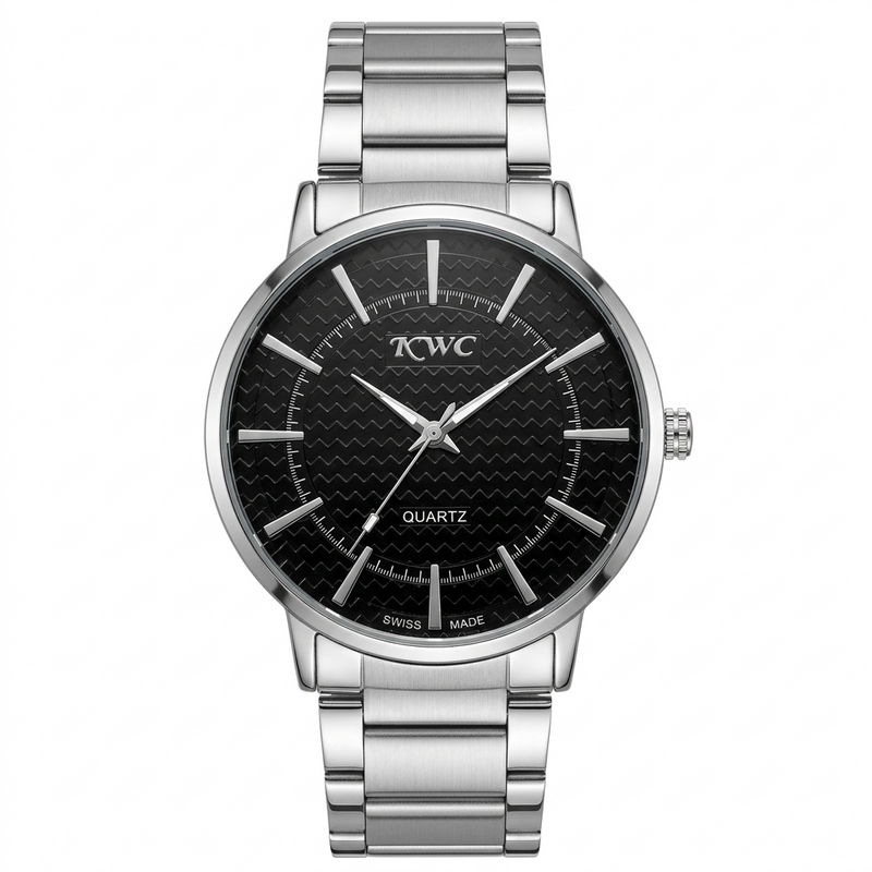 KWC Executive Men's Watch Silver Dial Obsidian Design