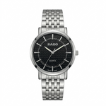 Rado Centrix Silver Steel Watch Textured Ebony Dial