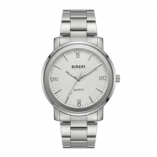 Rado Centrix Silver Watch Crystal Indices Sunray Dial