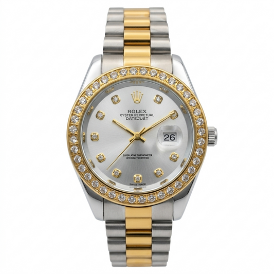 Rolex Two Tone Diamond Watch Bezel And Dial