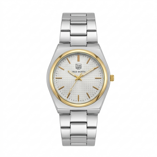 True Worth Silver Luxury Watch for Men Stainless Steel Strap